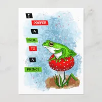 I Prefer a Frog to a Prince | Frog Artwork Postcard