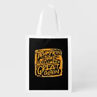 Trumpkin Make Halloween Great Again – Autumn Sloth Grocery Bag