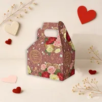 Romantic Red Floral Valentine Favor Boxes