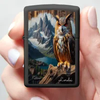 Eurasian Eagle-Owl River Calm Timber Eyes Watch Zippo Lighter