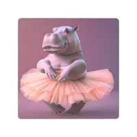 Ballerina Hippo Metal Print