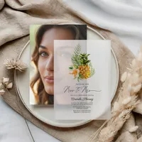 Tropical Pineapple Miss to Mrs Bridal Shower Vellum Invitations
