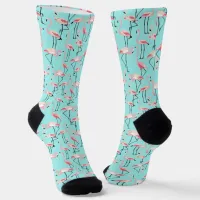 Beach Wedding Pink Blue Flamingo Pattern Socks