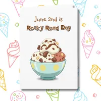 June 2nd is National Rocky Road Day Coloring Page Card