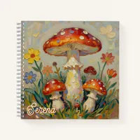  Cottage Core Mushroom Personalized Sketchbook Notebook