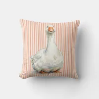 Watercolor Goose Farm Decorative Pillow Cover