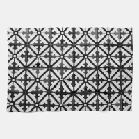 Black and White Floor Tile Pattern Kitchen Towel