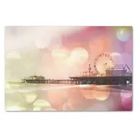 Santa Monica Pier - Sparkling Pink Photo Edit Tissue Paper