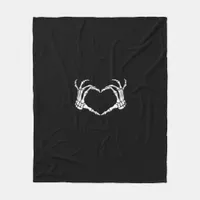 Skeleton Hands Heart Graphic Bold Impression Fleece Blanket