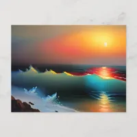 Ocean ad Sunset themed  Postcard