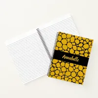 Animal Print Mustard Yellow and Black Pattern Notebook