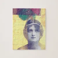 Mixed Media Vintage Woman Jigsaw Puzzle