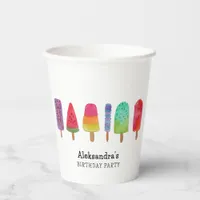 Cute Colorful Popsicle Birthday Party Paper Cups