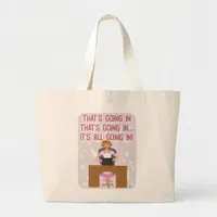 All Going In Funny Retro Housewife Writer Large Tote Bag