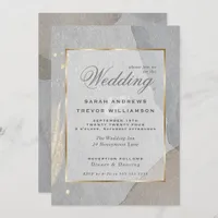 Budget Wedding Abstract Pewter Wabi Sabi  Invitation