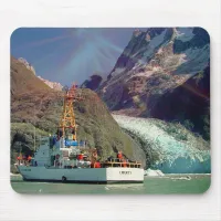 Alaskan Mountain View with Boat Mouse Pad