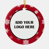 Business Logo and Information Customer   Ceramic Ornament