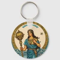 Aquarius astrology sign keychain