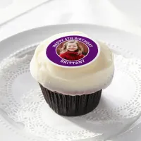 Personalized Photo, Name and Age Birthday Edible Frosting Rounds