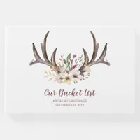 Floral Antlers Bucket List Keepsake Wedding Guest Book