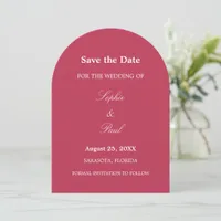 Elegant Cherry Magenta Arch Save the Date