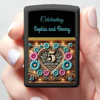 Radiant Blooms: 5th Anniversary Display Zippo Lighter