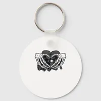 Sunand One Skeleton Heart Hands Unique Expression Keychain