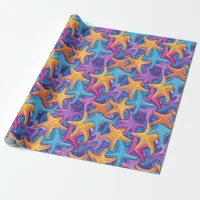 Colorful Sea Stars Wrapping Paper