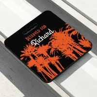 Seat Reserved Black Orange White Palm Trees