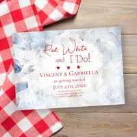 Blue Carnation Flowers 4th of July Wedding Save The Date