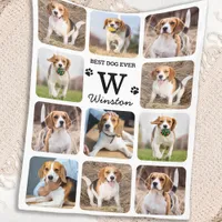 Best Dog Ever Personalized Pet Photo Collage Fleece Blanket