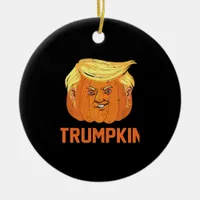 Halloween Pumpkins Funny Trumpkin Ceramic Ornament