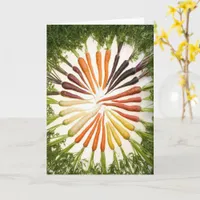 Carrots Rainbow Pattern Colorful Vegetable Garden Card