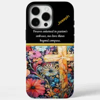 Vibrant Cross With Blooming Flowers iPhone 16 Pro Max Case