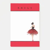 Dancing Girl/gorgeous dress/red and black/name Post-it Notes