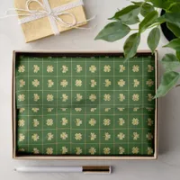 Gold Clover Grid Green St. Patrick’s Tissue Paper