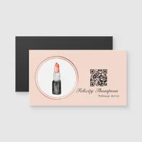 Rose Gold and Blush Pink Makeup Artist QR Code