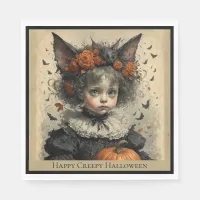 Creepy Victorian Girl Halloween Theme Napkins