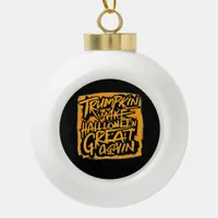 Trumpkin Make Halloween Great Again – Autumn Sloth Ceramic Ball Christmas Ornament