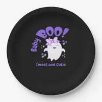 Baby Boo Sweet Toddler Halloween Design Paper Plates