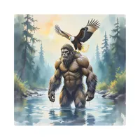 Bigfoot with an Eagle on his Shoulder  Metal Print