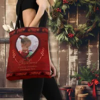 RED Christmas Photo Grandma Tote Bag