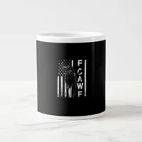 Funny F Caw F Crow With USA Flag Giant Coffee Mug