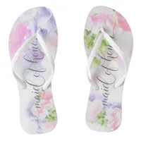 FLORAL CHIC WEDDING SWEET PEAS Maid of Honor Flip Flops