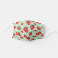 Strawberry Mint Floral Summer Fruit Adult Cloth Face Mask