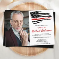 Firefighter Custom Photo Fireman Retirement  Invitation