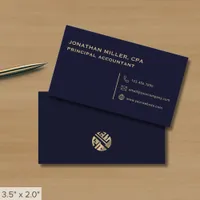 Simple Professional Navy Blue Business Card