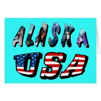 Alaska USA American Flag Travel Picture Quote Text