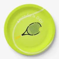 Tennis themed Birthday Party personalized Paper Plates