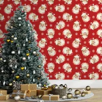 Red Vintage Santa Claus Christmas Wallpaper